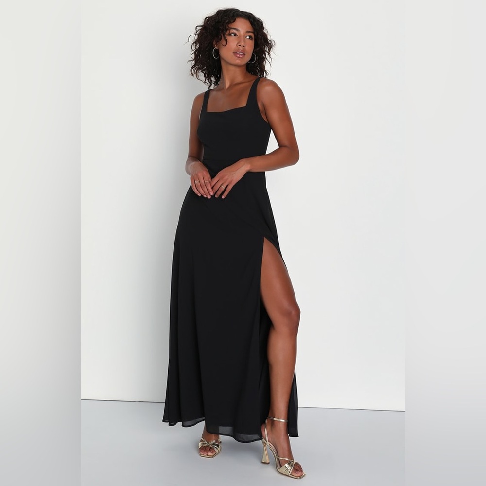 Lulus Remarkable Arrival Black Sleeveless Maxi Dress